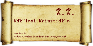 Kálnai Krisztián névjegykártya
